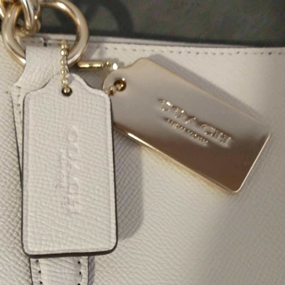 Coach White Leather Tote with Gold Hardware - Picture 2 of 5